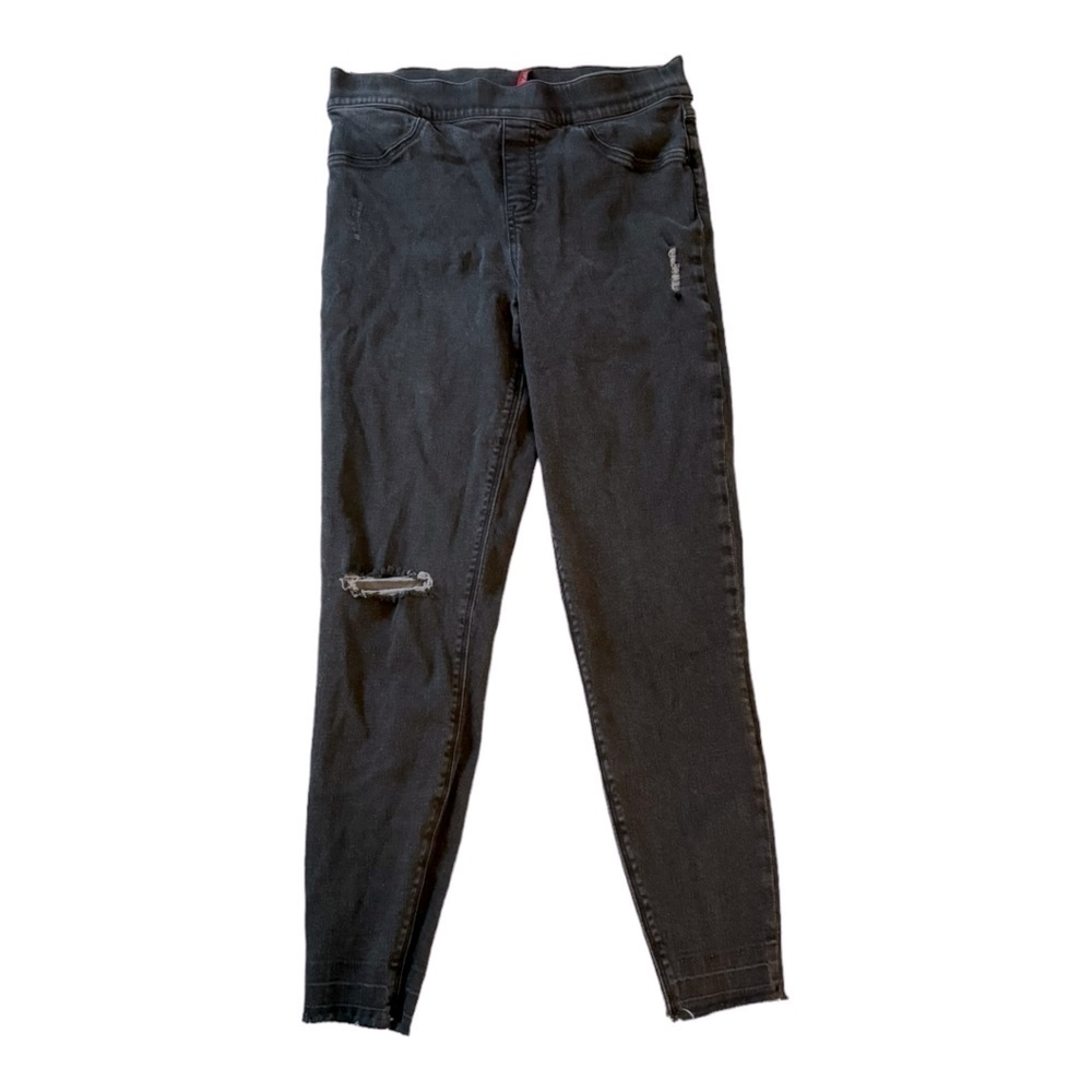 Spanx Distressed Jeggings, Black, Size Large - Picture 2 of 11